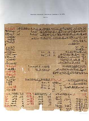 Image 24 of 27 for Facsimilé of the Rhind mathematical papyrus[newline]M0265b-24.jpg